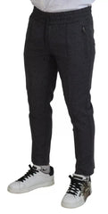 Dolce & Gabbana Gray Striped Wool Skinny Trouser Pants - IT48 | M