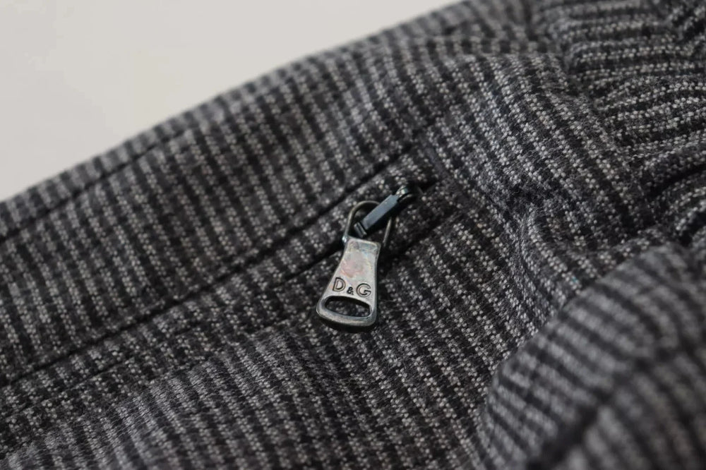 Dolce & Gabbana Gray Striped Wool Skinny Trouser Pants - IT48 | M