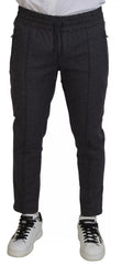 Dolce & Gabbana Gray Striped Wool Skinny Trouser Pants - IT48 | M
