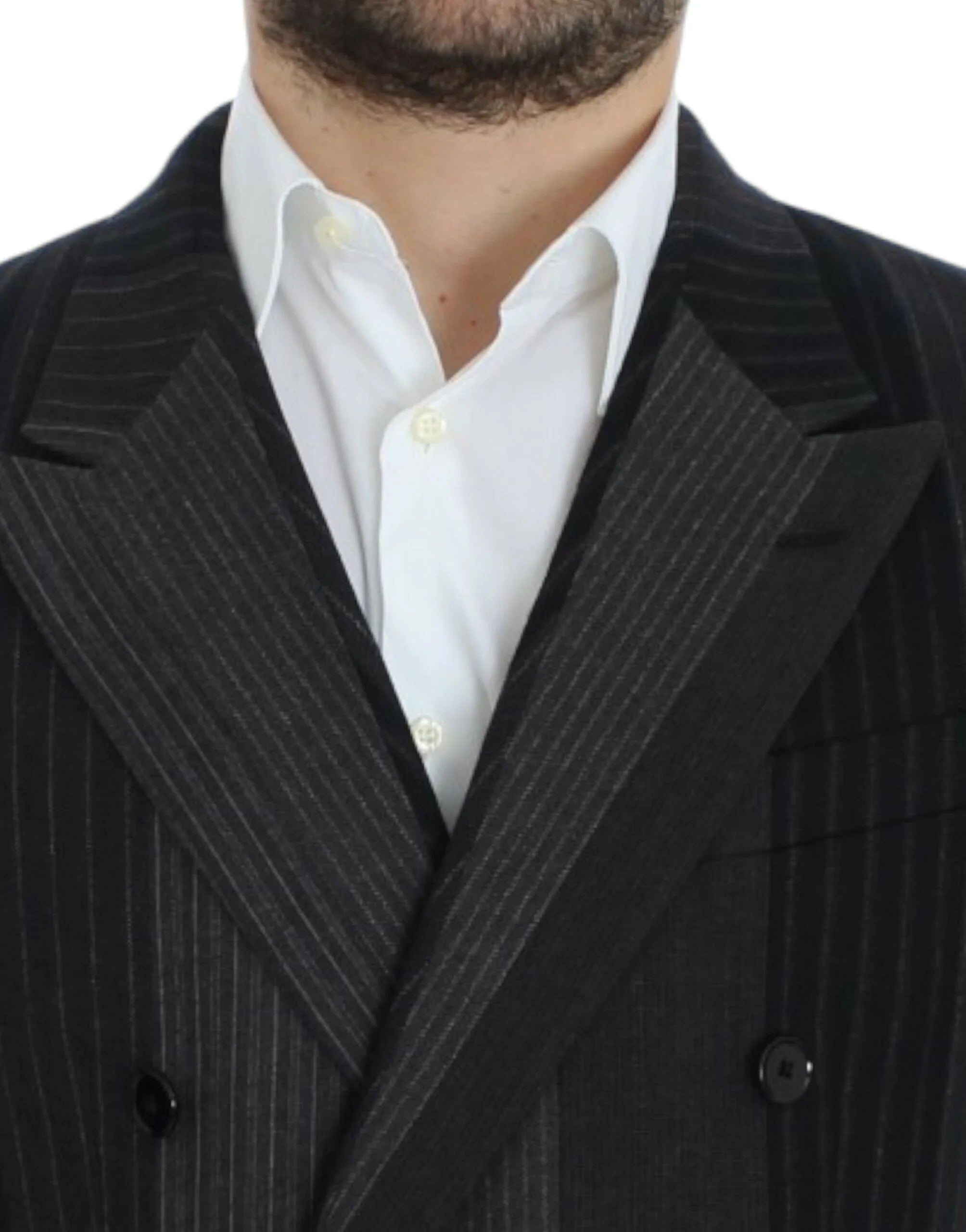 Dolce & Gabbana Gray striped wool stretch blazer - IT48 | M - Sport Jackets