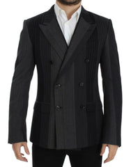Dolce & Gabbana Gray striped wool stretch blazer - IT48 | M - Sport Jackets