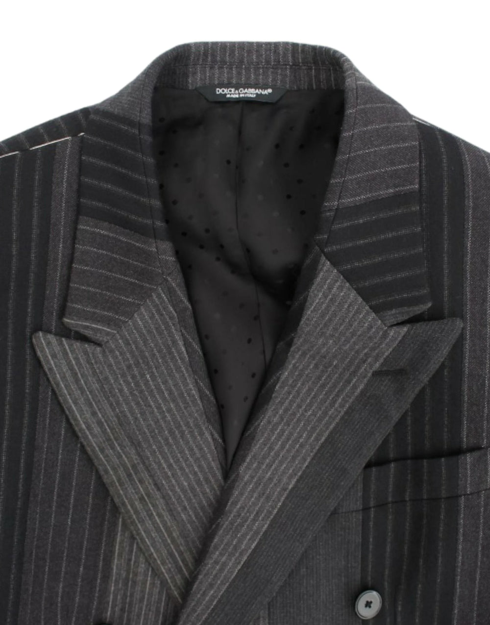 Dolce & Gabbana Gray striped wool stretch blazer - IT48 | M - Sport Jackets