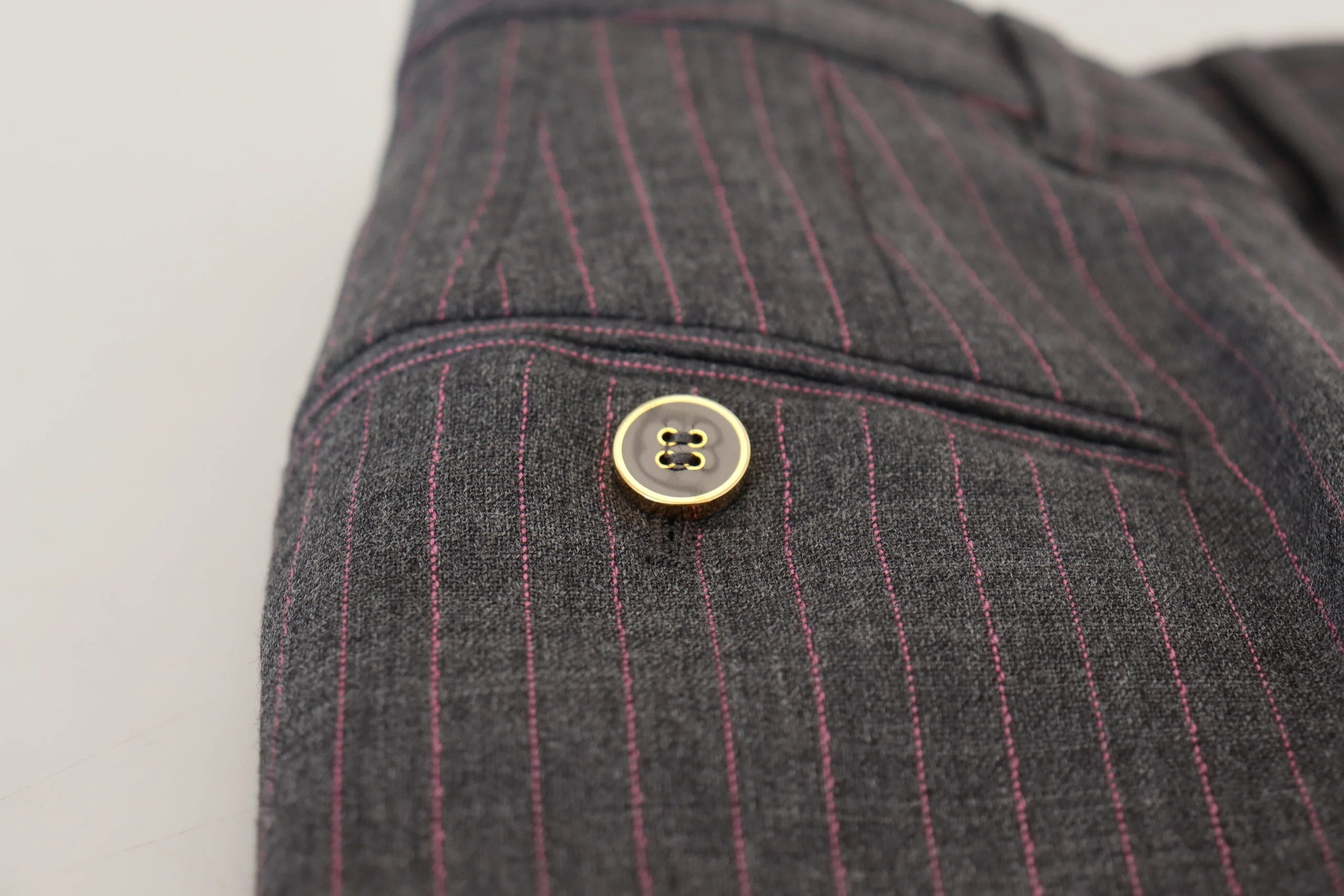 Dolce & Gabbana Gray Stripes Wool Tapered Women Pants - IT38|XS - Trousers