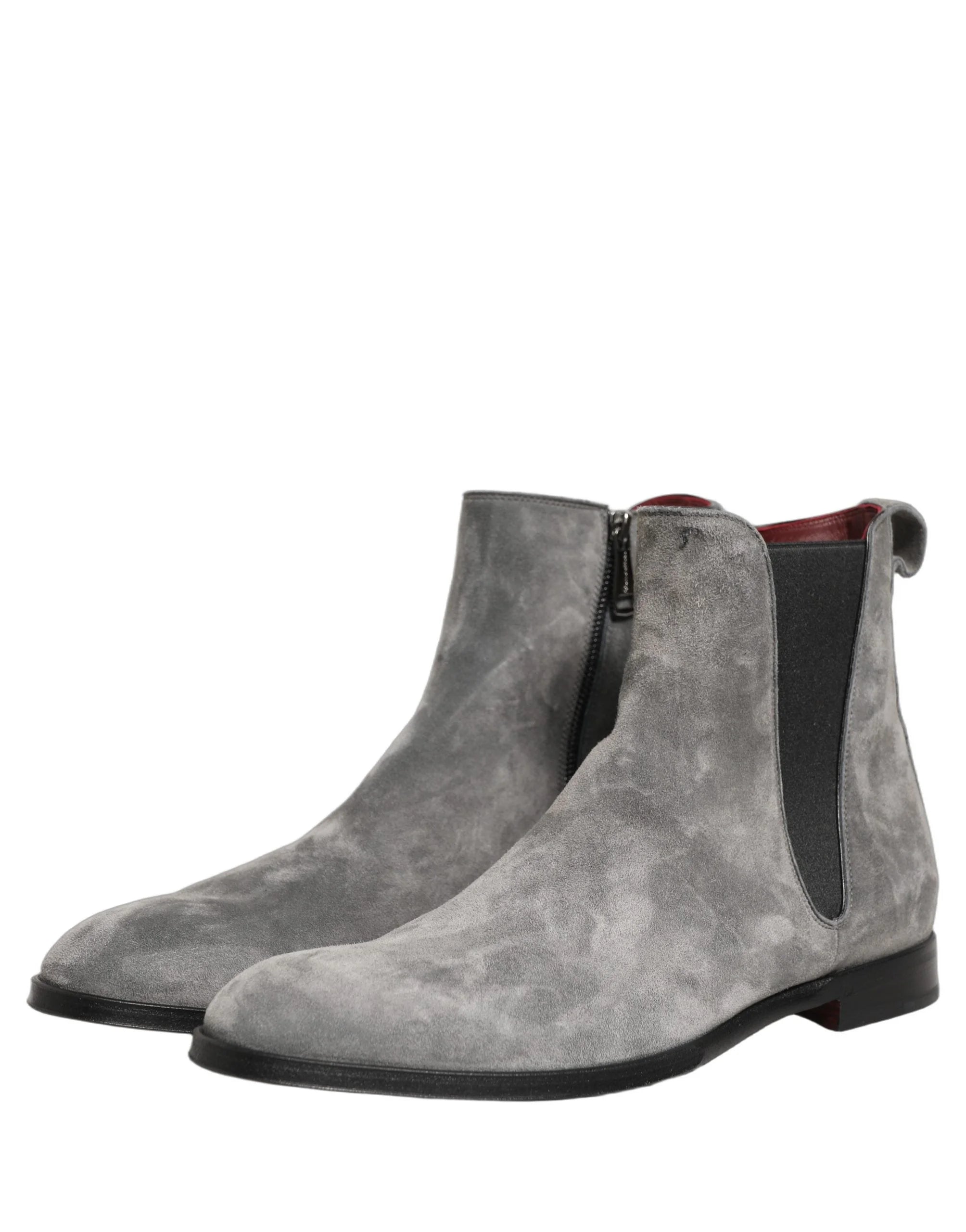 Botas Chelsea Dolce & Gabbana Grises Botas de Cuero Suede