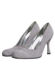 Dolce & Gabbana Gray Suede Leather High Heel Pumps Shoes - EU40/US9.5