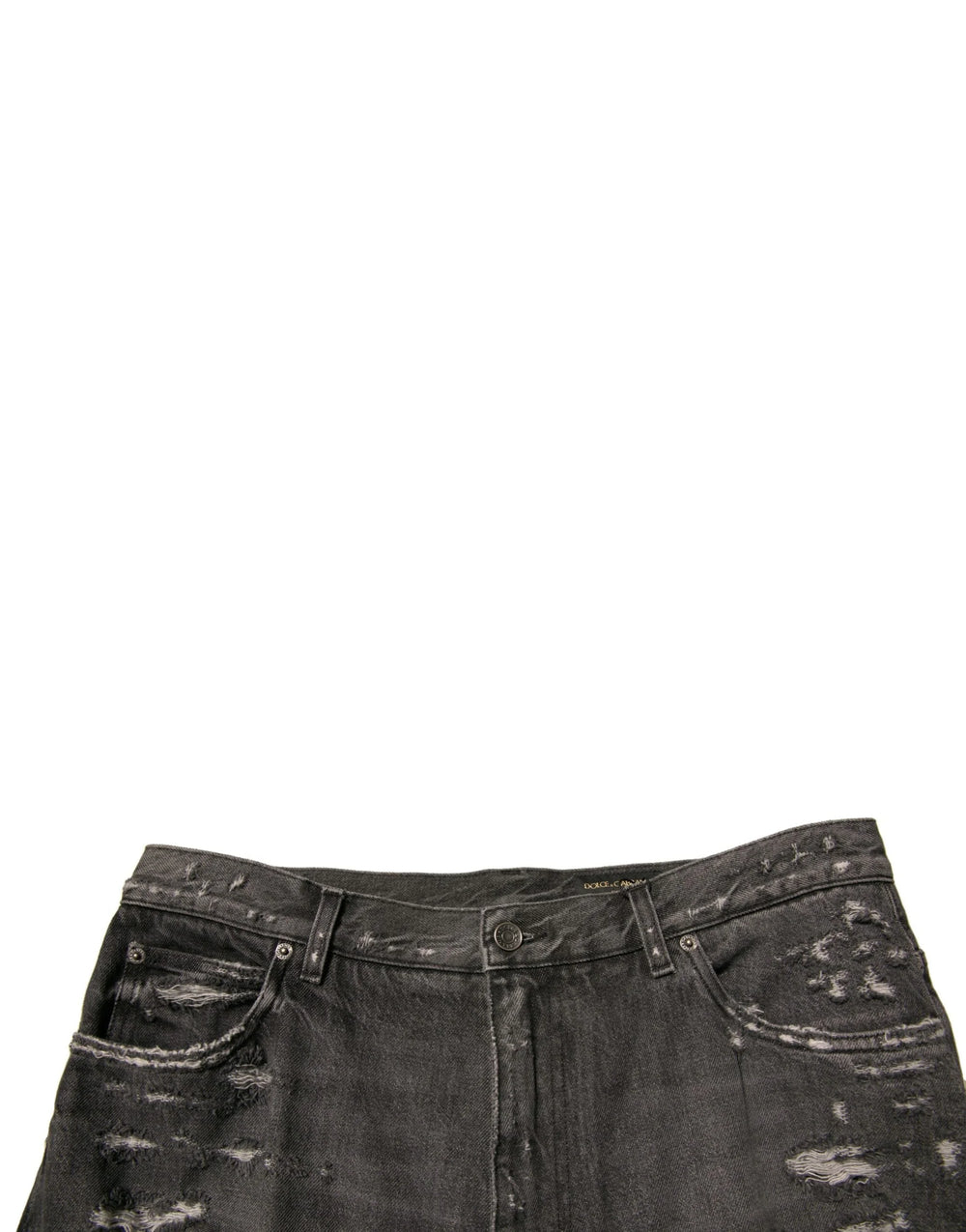 Dolce & Gabbana Gray Tattered Cotton Straight Men Denim Jeans - Jeans