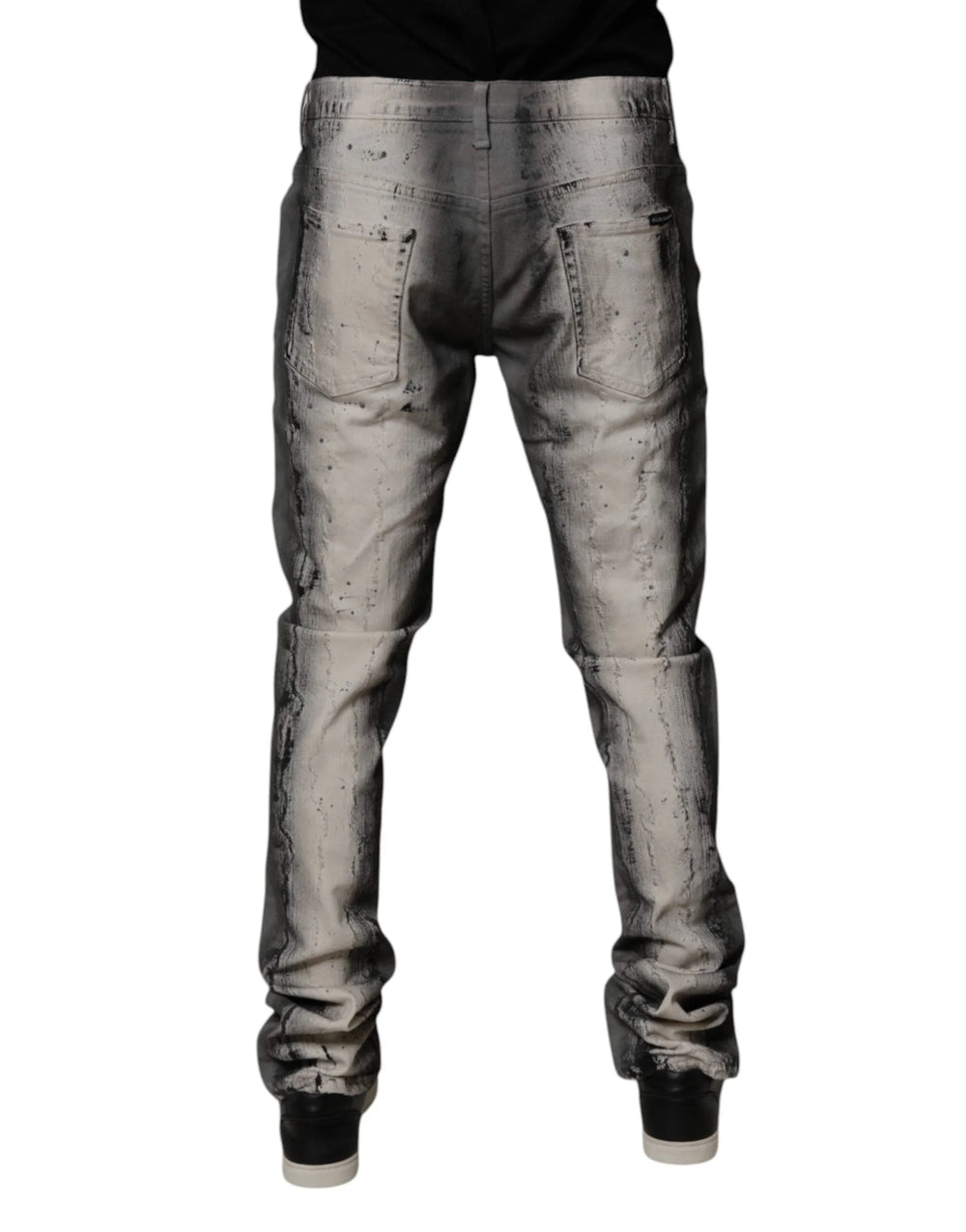 Dolce & Gabbana Gray Tie Dye Cotton Skinny Men Denim Jeans - IT48 | M - Jeans