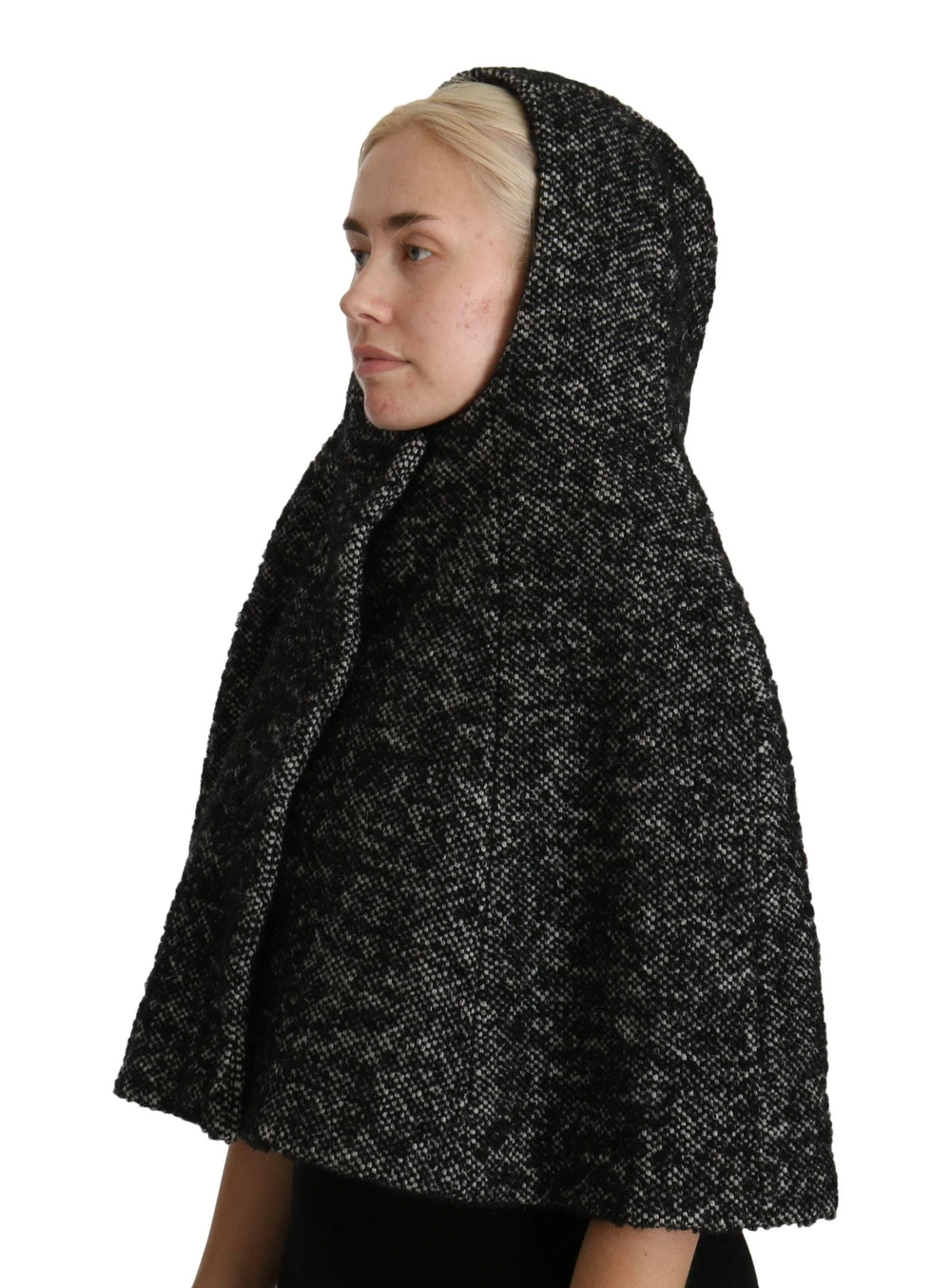 Dolce & Gabbana Gray Tweet Wool Kaftan Jacket Coat Top - 57 cm|S
