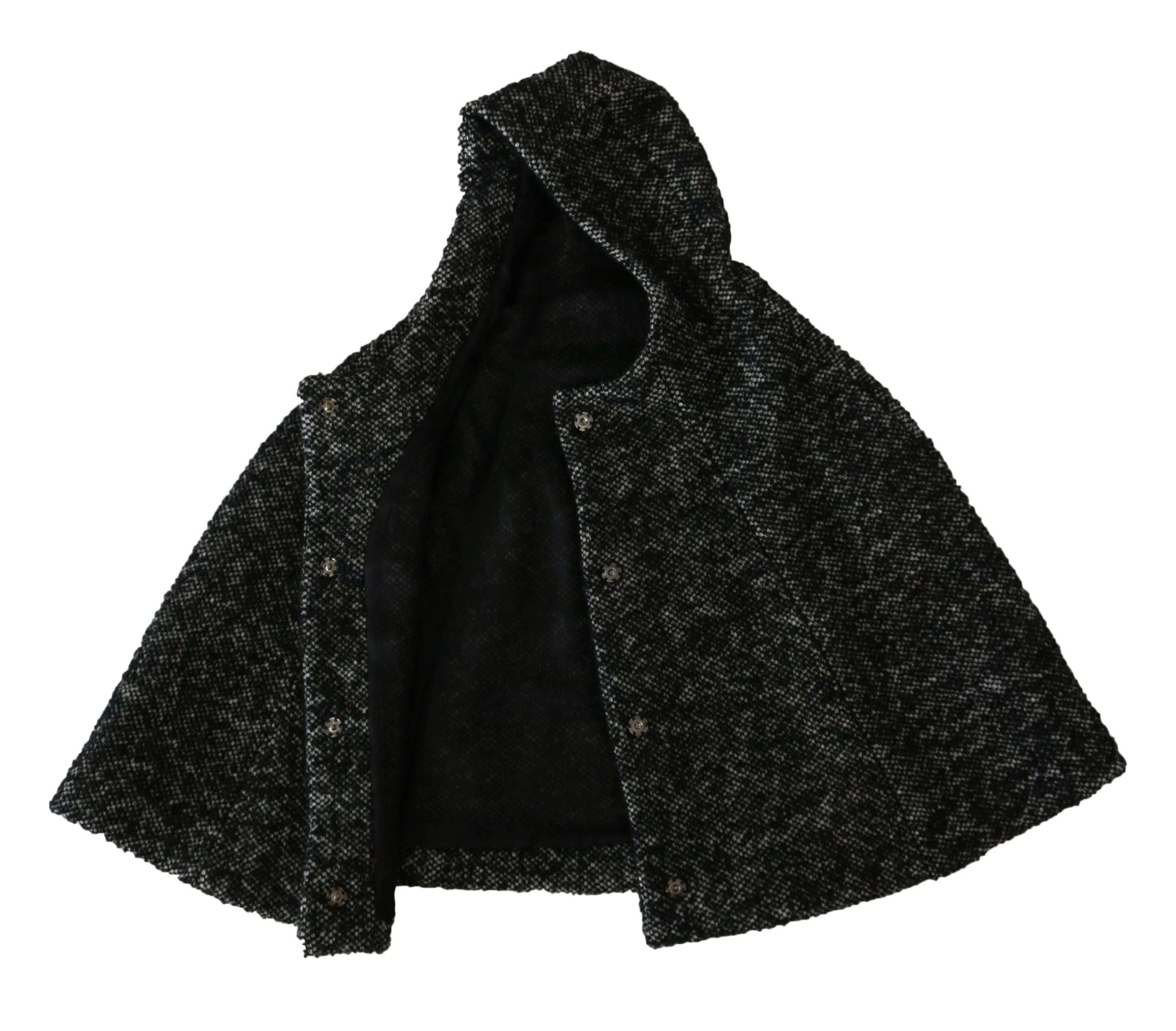 Dolce & Gabbana Gray Tweet Wool Kaftan Jacket Coat Top - 57 cm|S - Wrap Coats