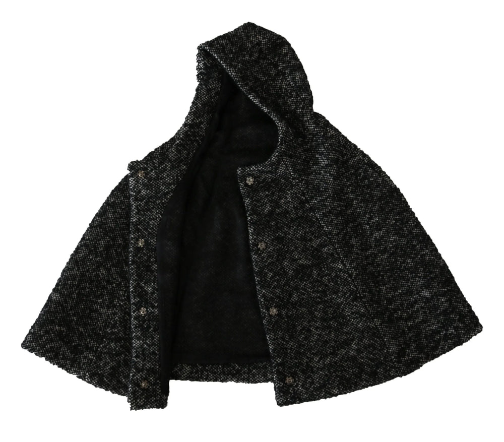 Dolce & Gabbana Gray Tweet Wool Kaftan Jacket Coat Top - 57 cm|S - Wrap Coats