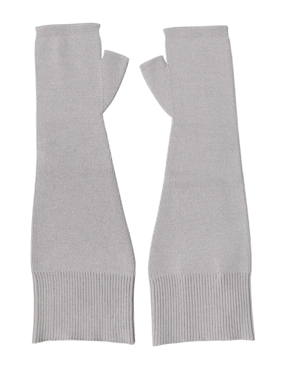 Dolce & Gabbana Gray Virgin Wool Knitted Fingerless Men Gloves