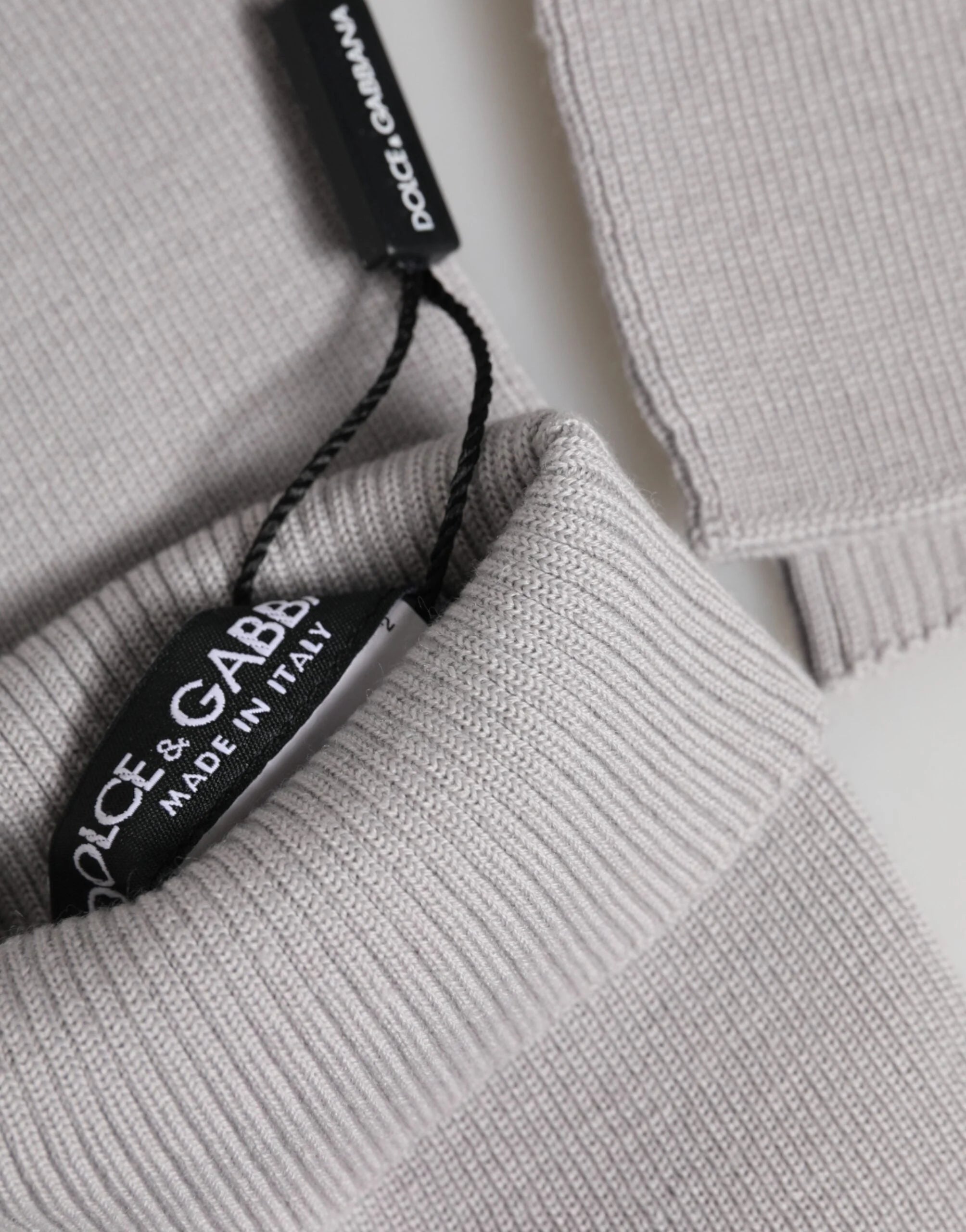 Dolce & Gabbana Gray Virgin Wool Knitted Fingerless Men Gloves