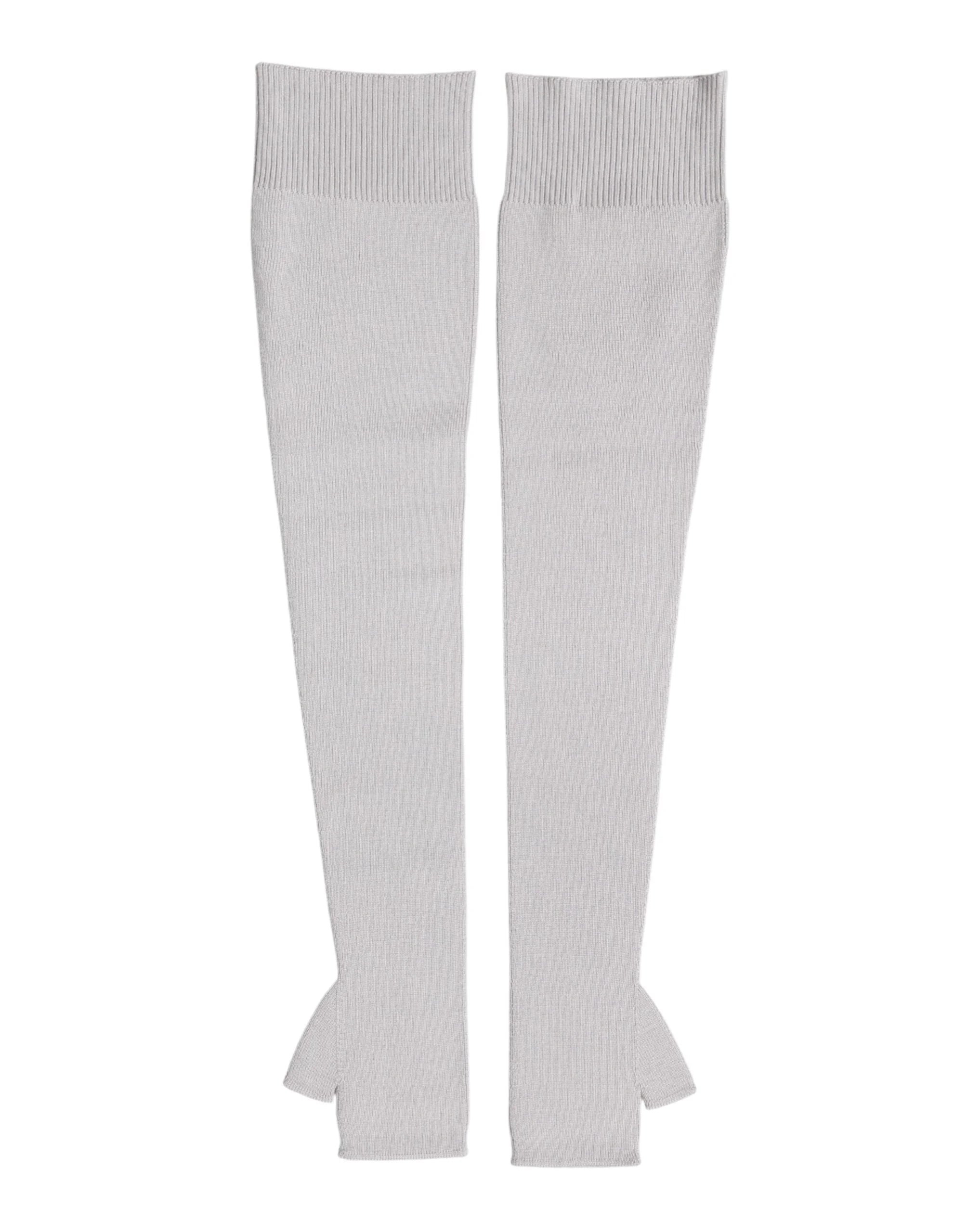 Dolce & Gabbana Gray Virgin Wool Knitted Fingerless Men Gloves