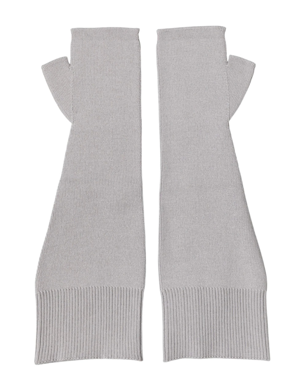 Dolce & Gabbana Gray Virgin Wool Knitted Fingerless Men Gloves