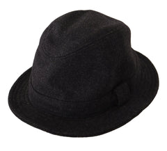 Dolce & Gabbana Gray Virgin Wool Logo Fedora Trilby Cappello Hat - Fedoras