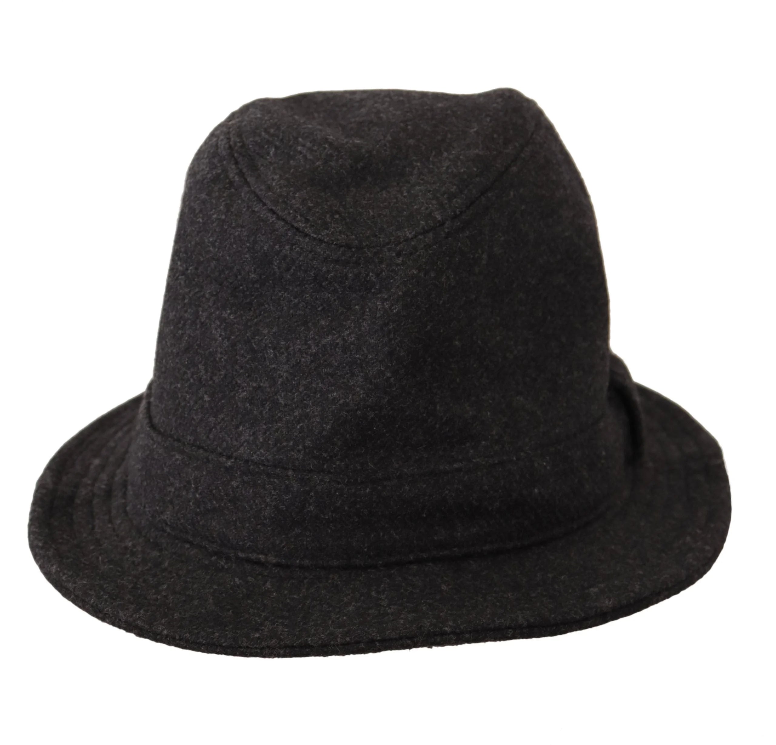 Dolce & Gabbana Gray Virgin Wool Logo Fedora Trilby Cappello Hat - Fedoras