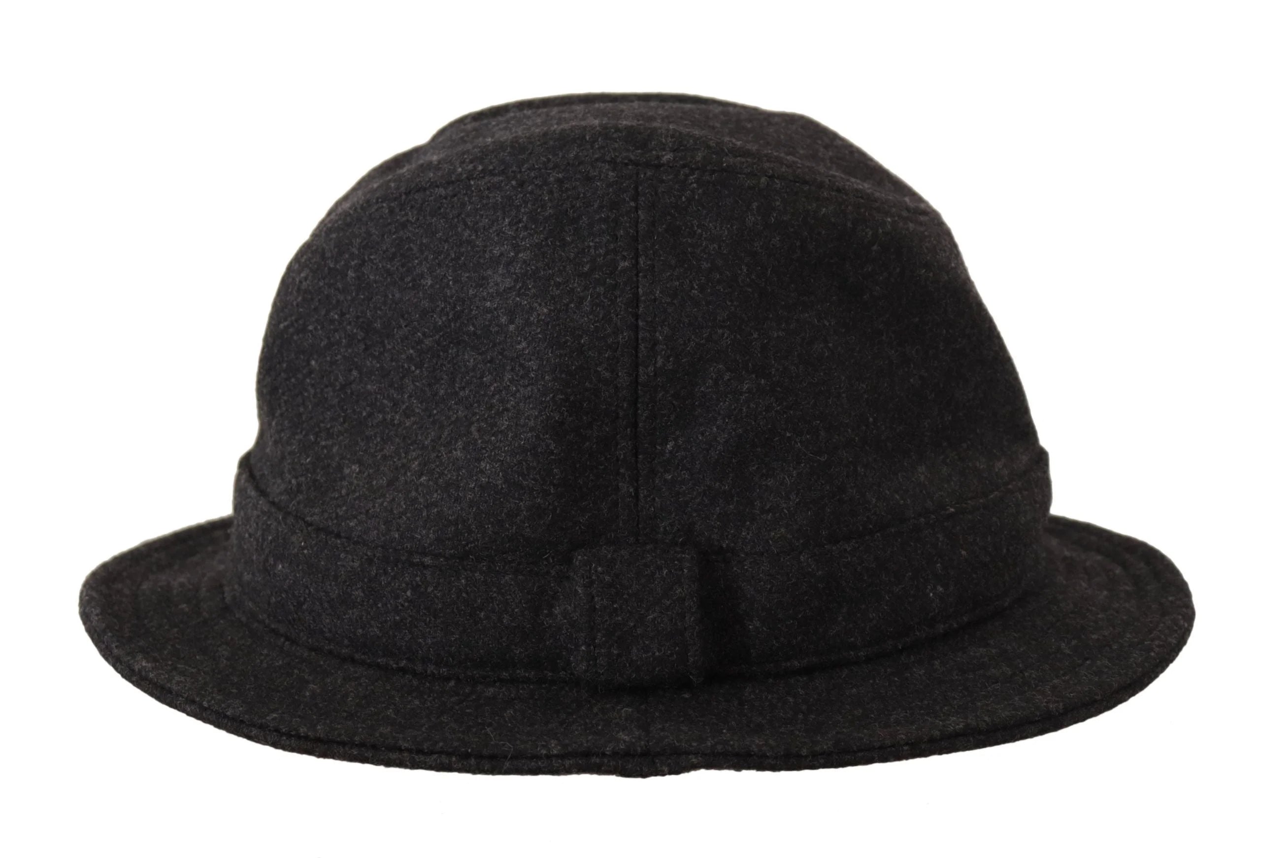 Dolce & Gabbana Gray Virgin Wool Logo Fedora Trilby Cappello Hat - Fedoras