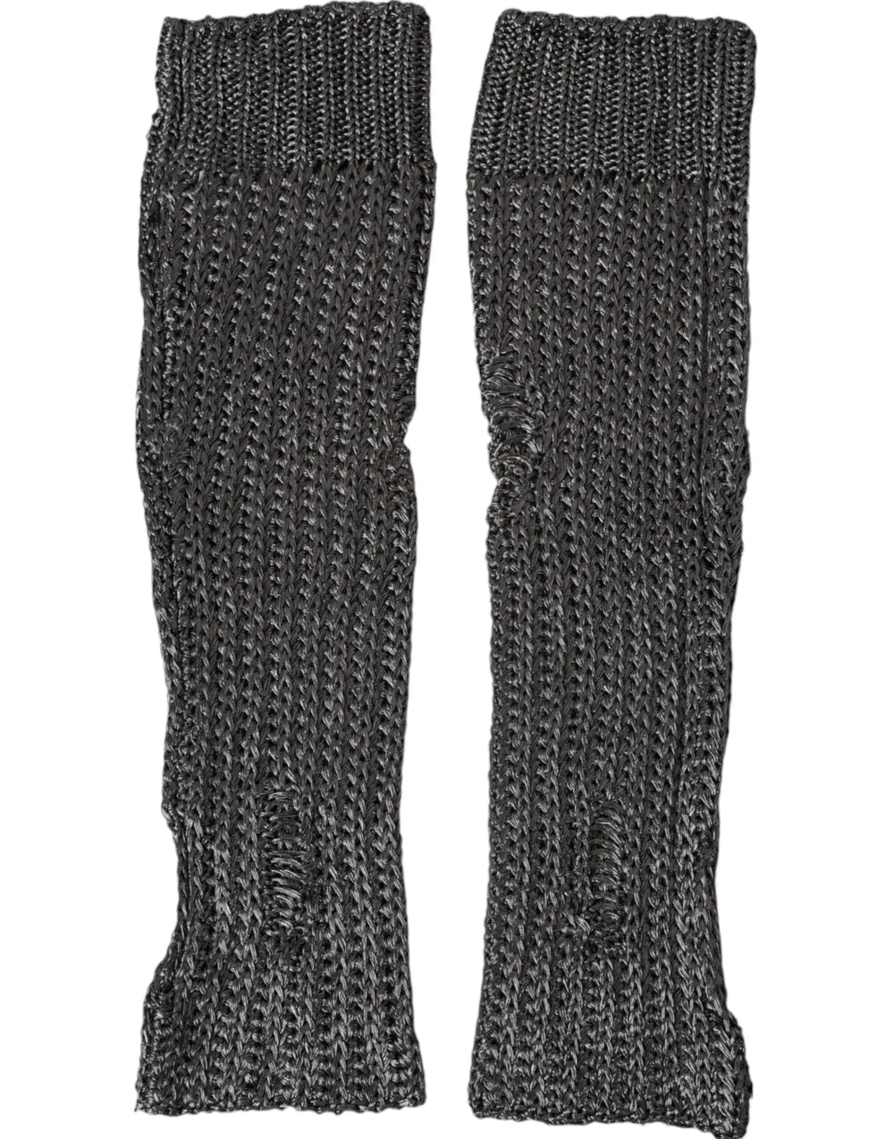 Dolce & Gabbana Gray Viscose Knitted Finger Less Gloves - 7.5|S - Gloves & Mittens