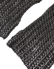 Dolce & Gabbana Gray Viscose Knitted Finger Less Gloves - 7.5|S - Gloves & Mittens