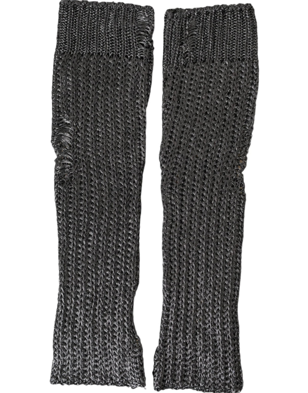 Dolce & Gabbana Gray Viscose Knitted Finger Less Gloves - 7.5|S - Gloves & Mittens