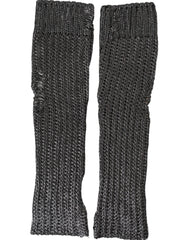Dolce & Gabbana Gray Viscose Knitted Finger Less Gloves - 7.5|S - Gloves & Mittens