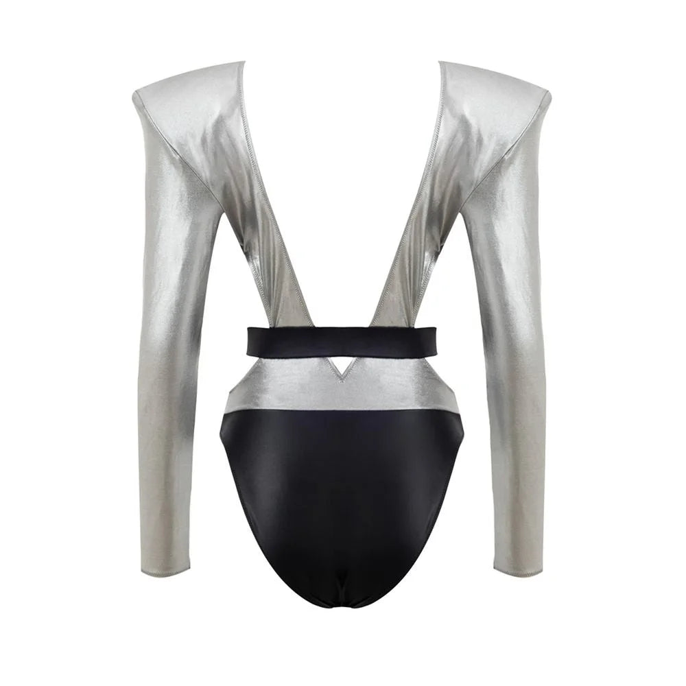 Dolce & Gabbana Gray Viscose One-Piece Swimsuit - IT2 | S - One-Piece Swimsuits