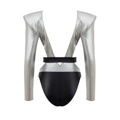 Dolce & Gabbana Gray Viscose One-Piece Swimsuit - IT2 | S - One-Piece Swimsuits