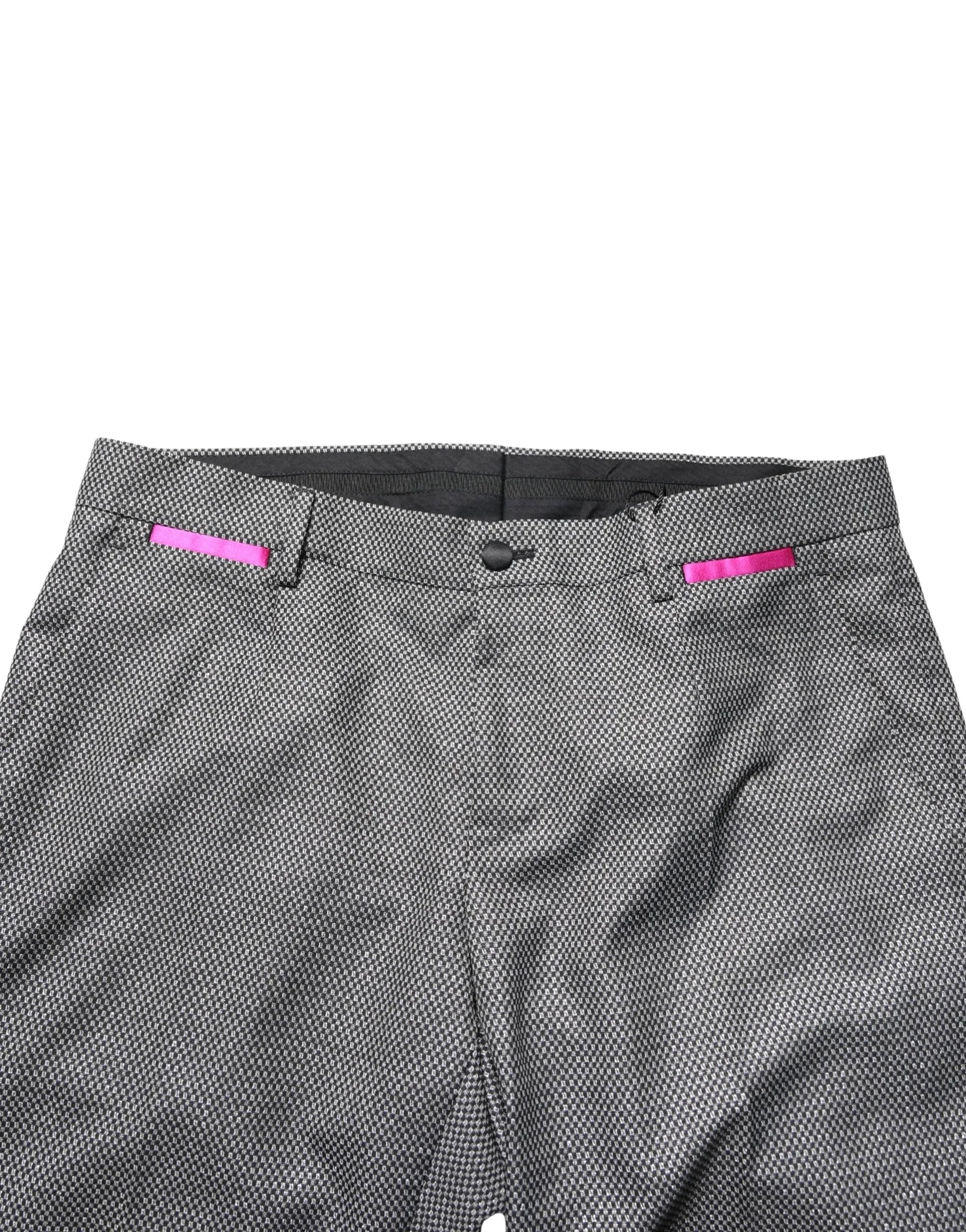 Dolce & Gabbana Gray Viscose Skinny Men Dress Trouser Pants - IT48 | M