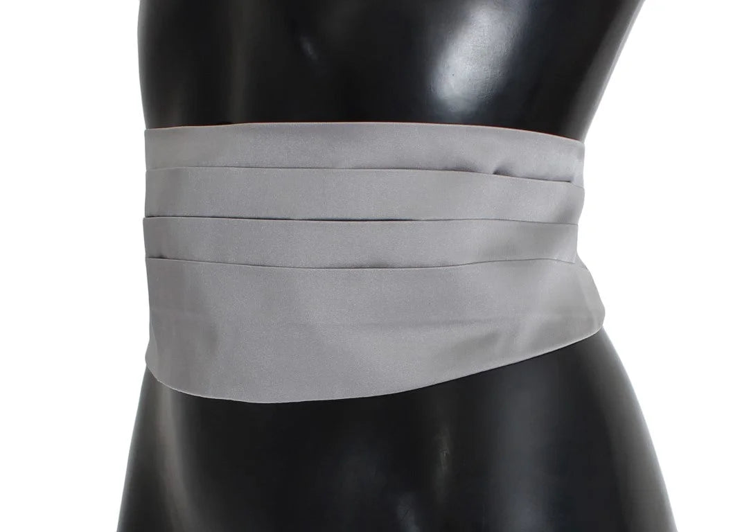 Dolce & Gabbana Gray Waist Belt Silk Cummerbund - IT48 | M - Sashes