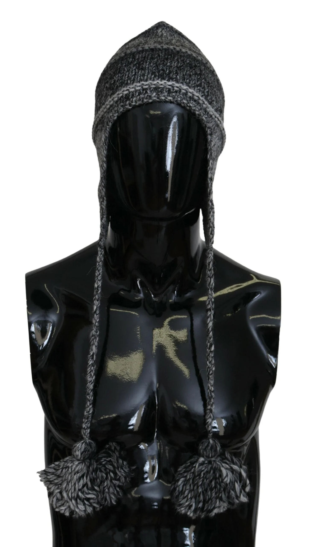 Dolce & Gabbana Gray Warm Fleece Ear Flaps Knit Beanie Hat - Beanies