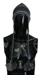 Dolce & Gabbana Gray Warm Fleece Ear Flaps Knit Beanie Hat - Beanies