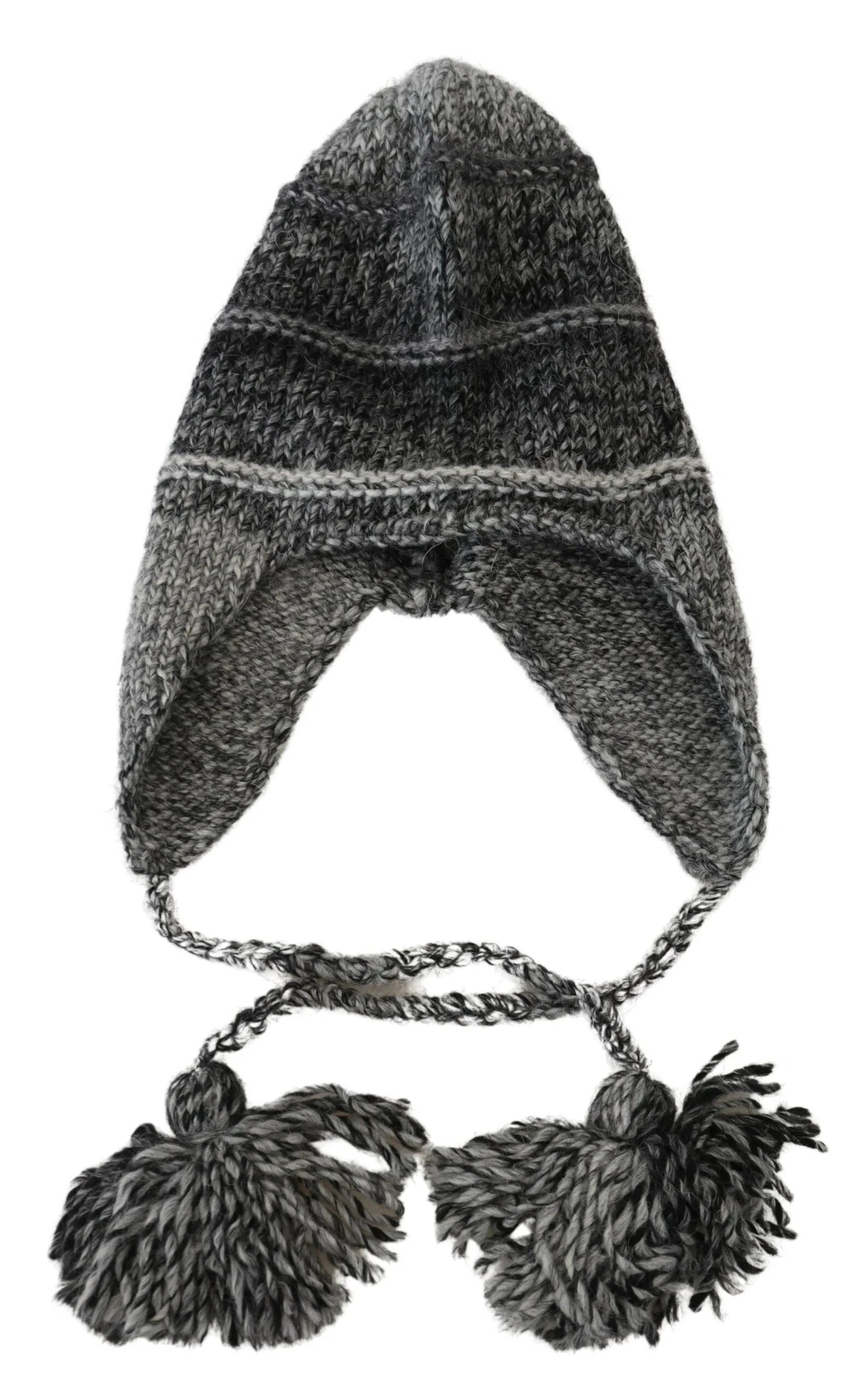 Dolce & Gabbana Gray Warm Fleece Ear Flaps Knit Beanie Hat - Beanies