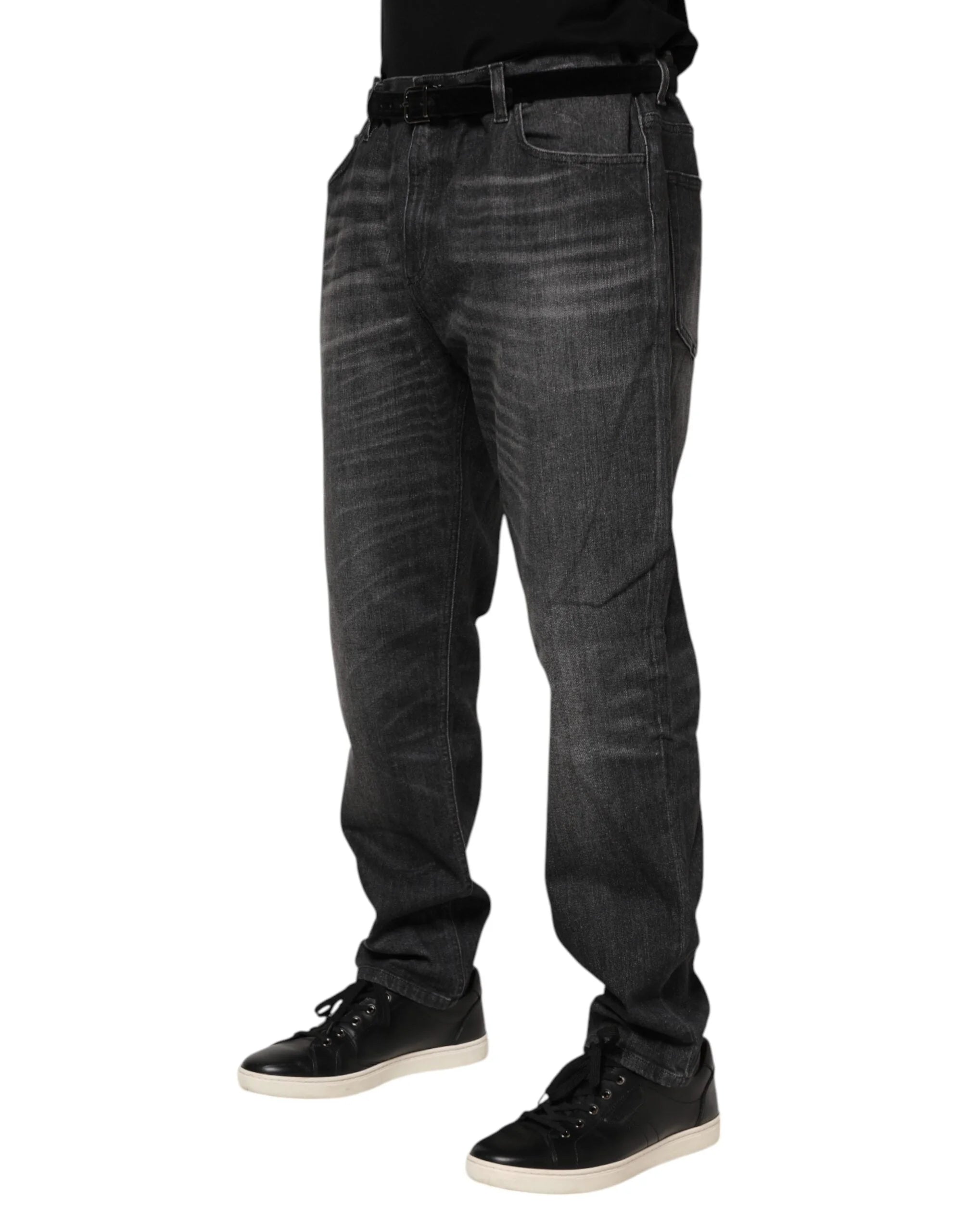 Dolce & Gabbana Gray Washed Cotton Loose Denim Jeans - IT54 | XL - Jeans