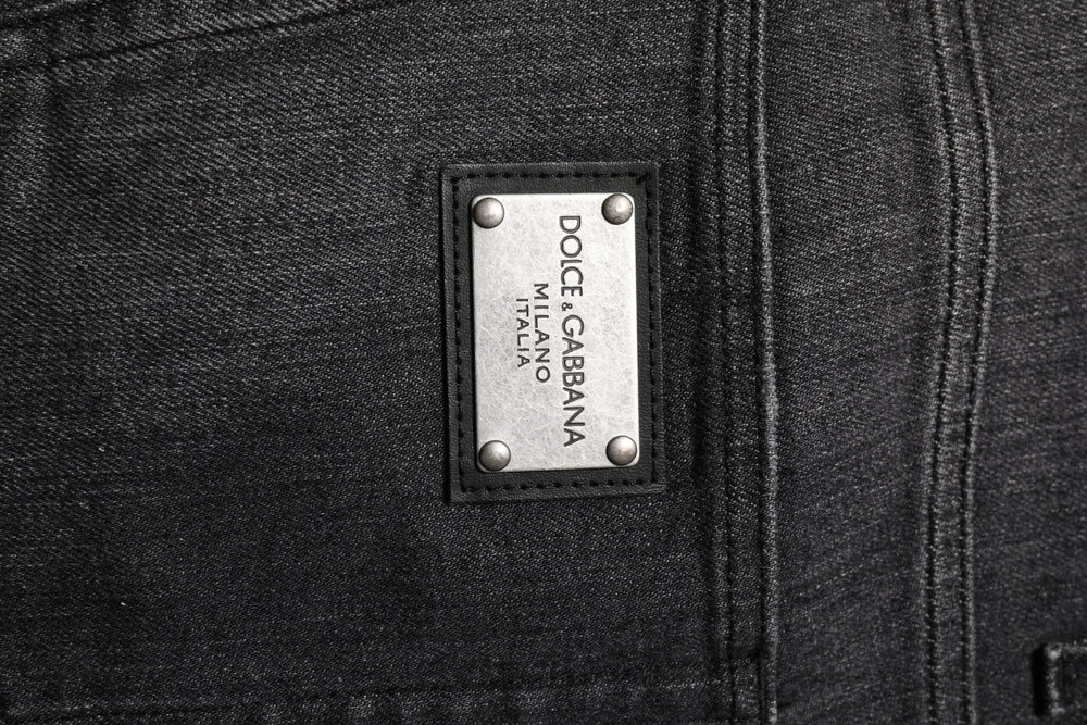 Dolce & Gabbana Gray Washed Cotton Loose Denim Jeans - IT54 | XL - Jeans