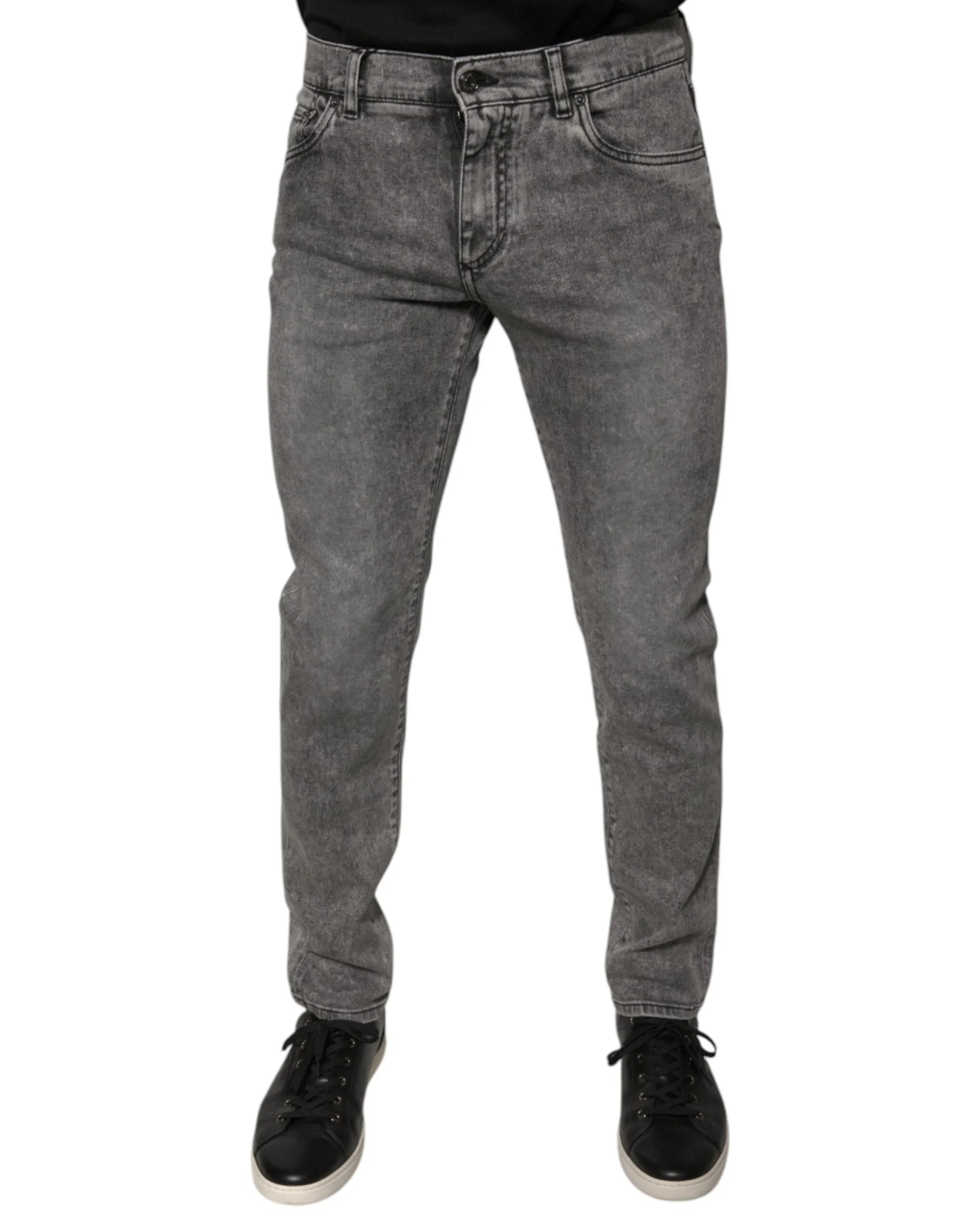 Dolce & Gabbana Gray Washed Cotton Skinny Denim Jeans - IT48 | M - Jeans