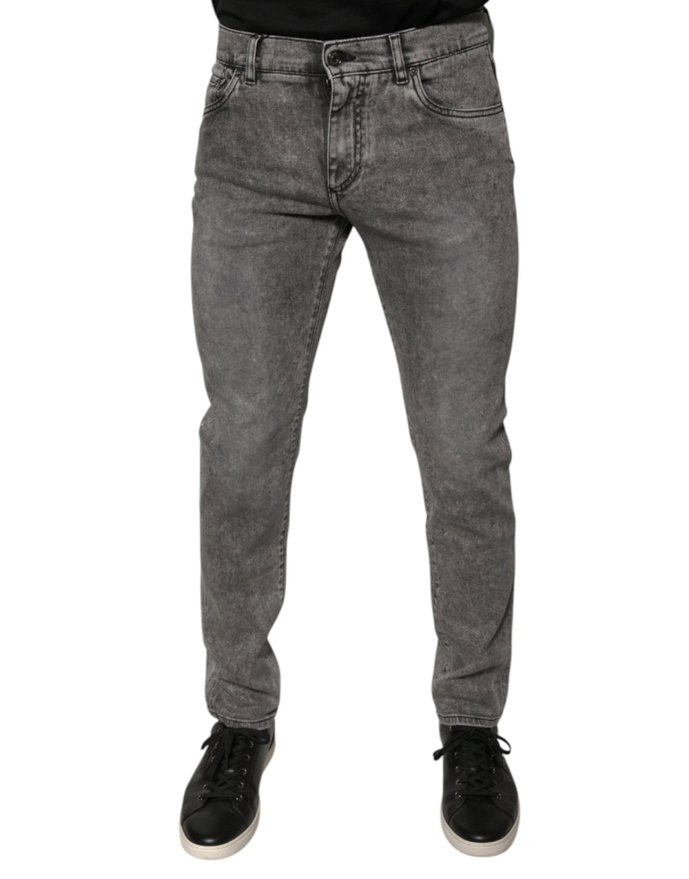Dolce & Gabbana Gray Washed Cotton Skinny Denim Jeans - IT48 | M - Jeans