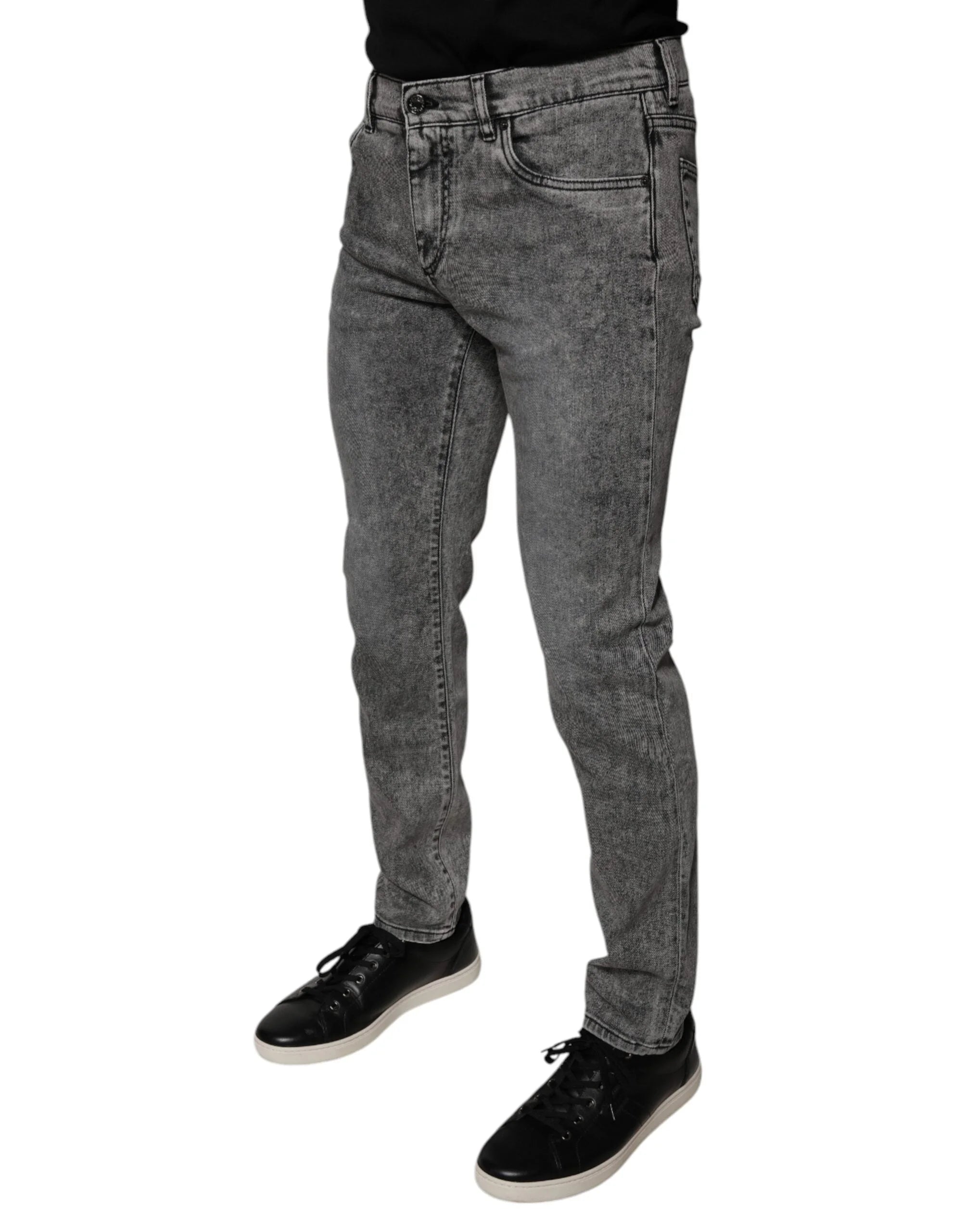 Dolce & Gabbana Gray Washed Cotton Skinny Denim Jeans - IT48 | M - Jeans