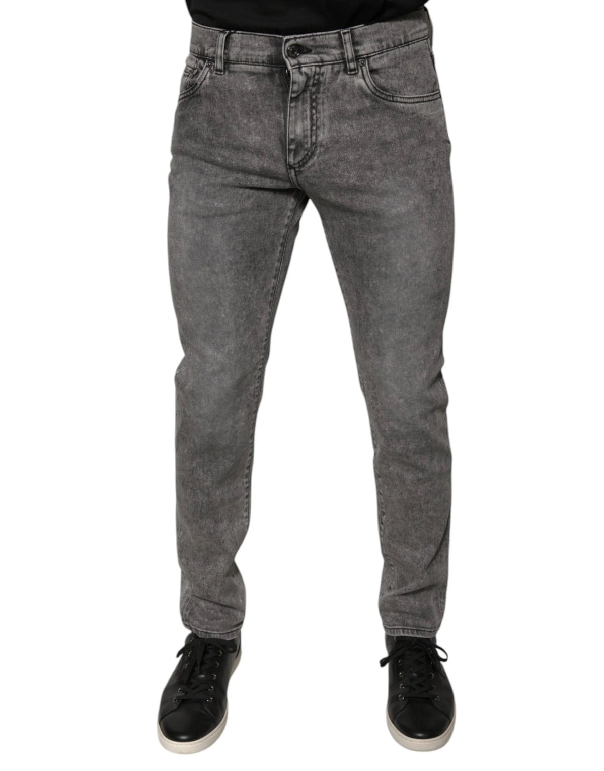 Dolce & Gabbana Gray Washed Cotton Skinny Denim Jeans - IT48 | M - Jeans
