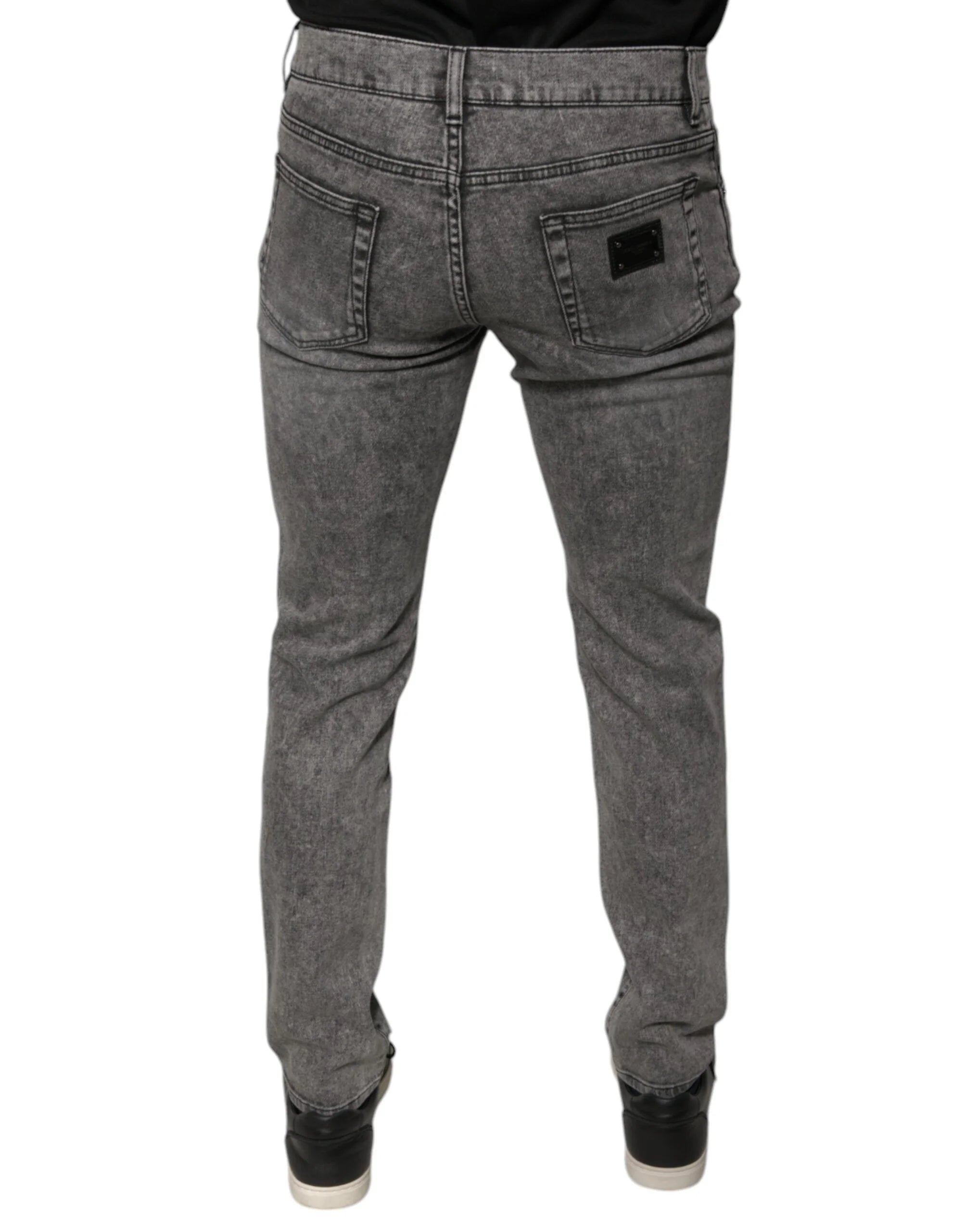Dolce & Gabbana Gray Washed Cotton Skinny Denim Jeans - IT48 | M - Jeans