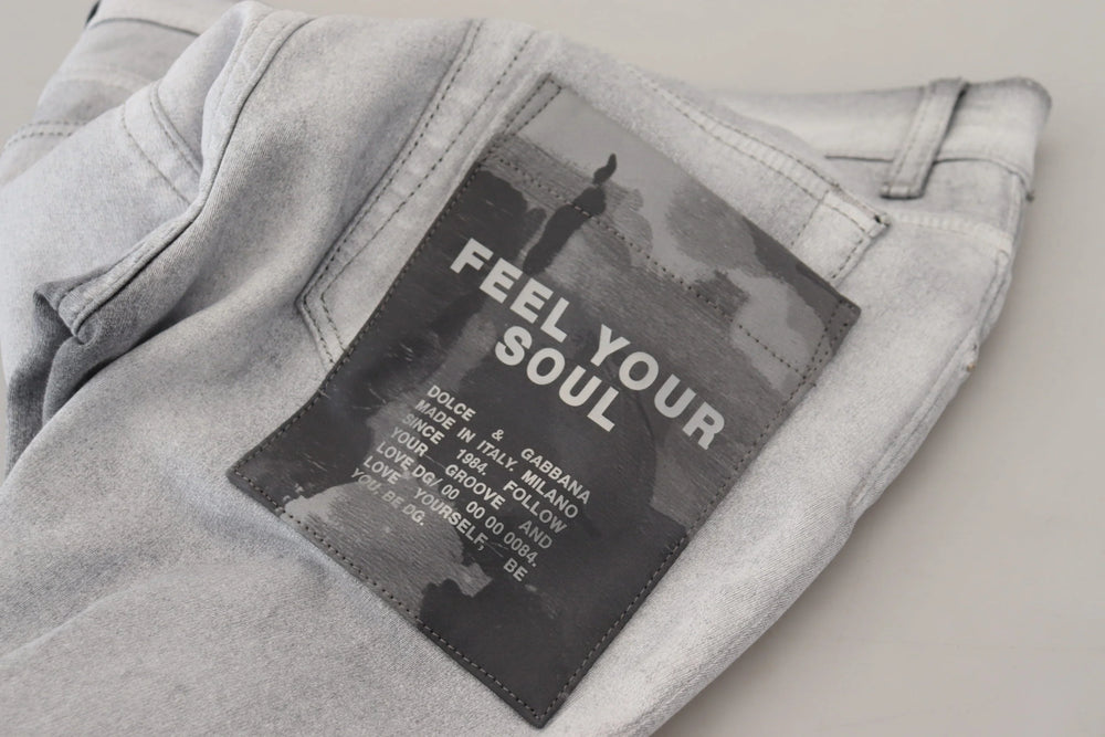 Dolce & Gabbana Gray Washed Skinny Men Denim Jeans - IT46 | S - Jeans