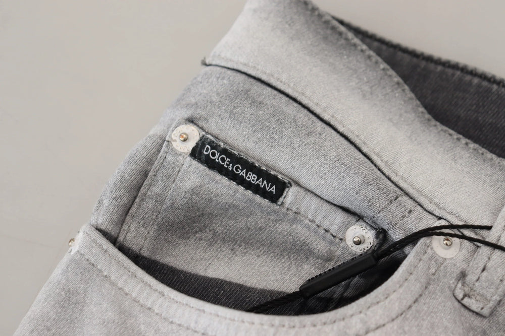 Dolce & Gabbana Gray Washed Skinny Men Denim Jeans - IT46 | S - Jeans