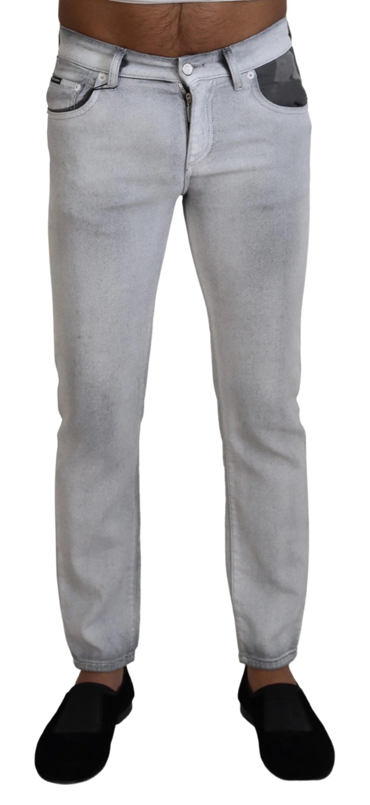 Dolce & Gabbana Gray Washed Skinny Men Denim Jeans - IT46 | S - Jeans