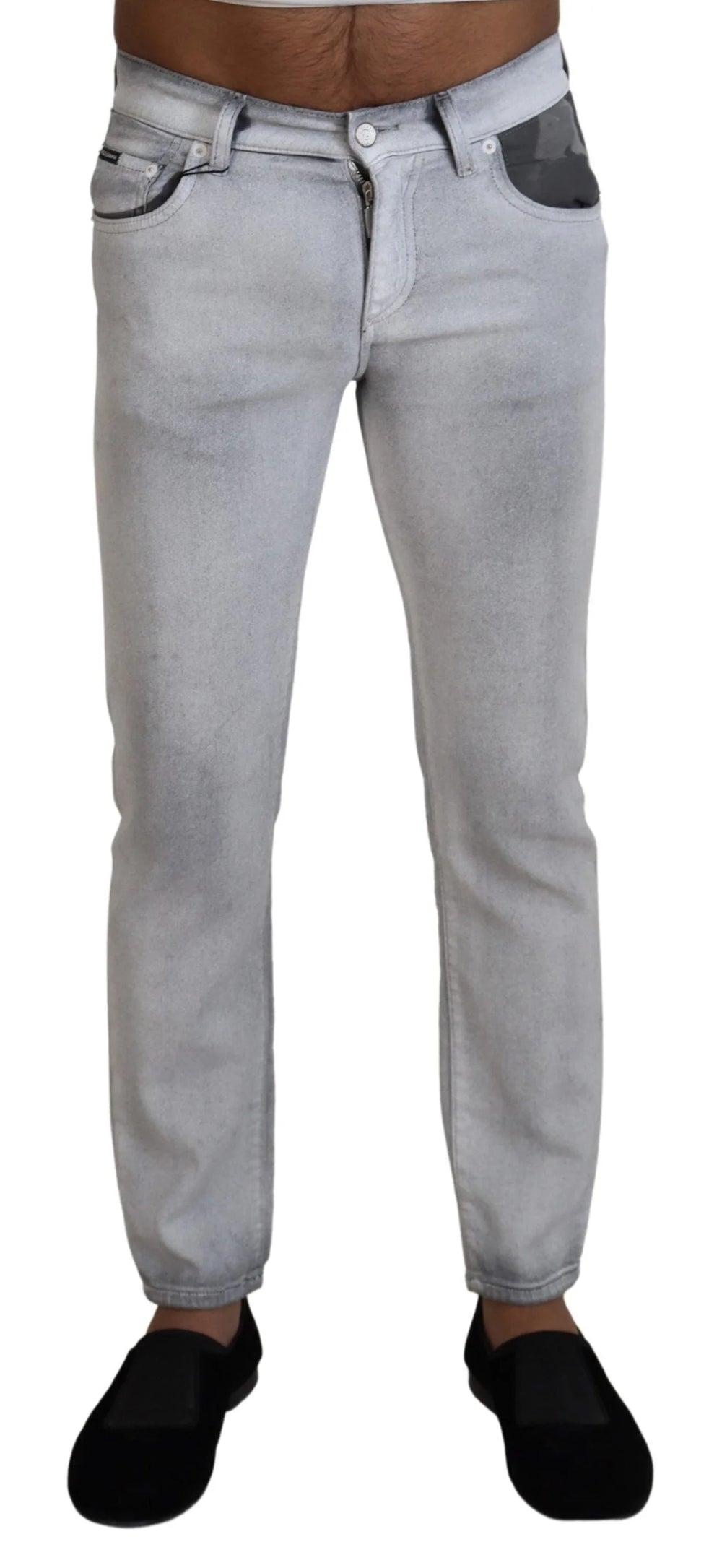 Dolce & Gabbana Gray Washed Skinny Men Denim Jeans - IT46 | S - Jeans