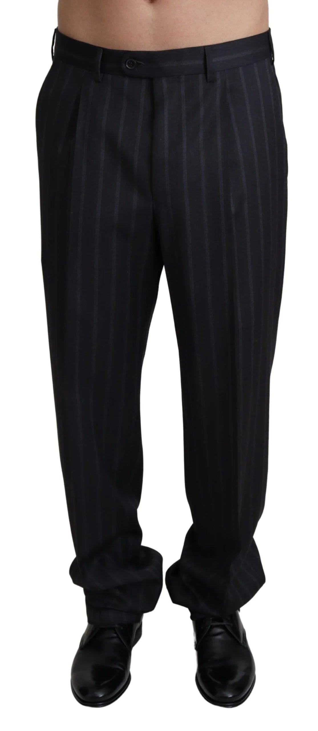 Dolce & Gabbana Gray Wool Blend Formal Trousers Pants - IT48 | M - Trousers