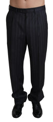 Dolce & Gabbana Gray Wool Blend Formal Trousers Pants - IT48 | M - Trousers