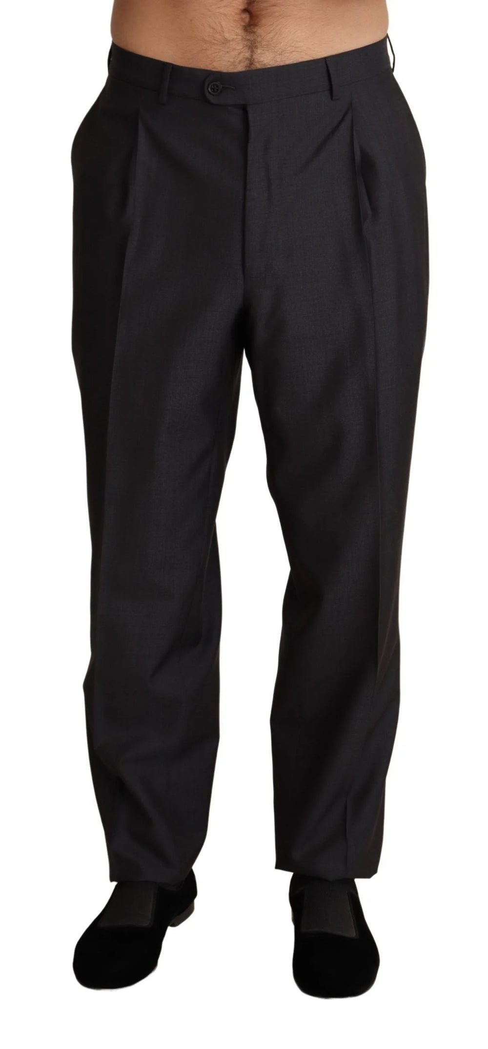 Dolce & Gabbana Gray Wool Blend Formal Trousers Pants - IT54 | XL - Trousers