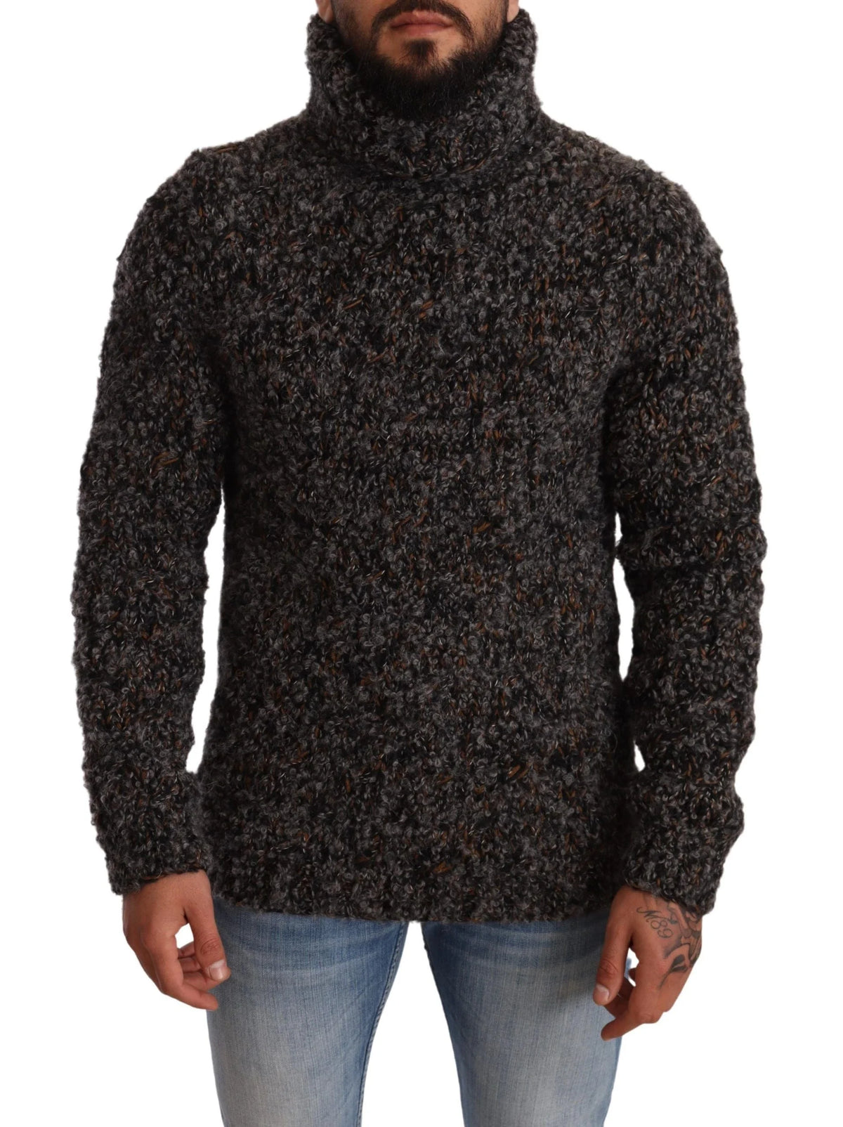 Dolce & Gabbana Gray Wool Blend Turtleneck Pullover Sweater - IT46 | S - Sweaters