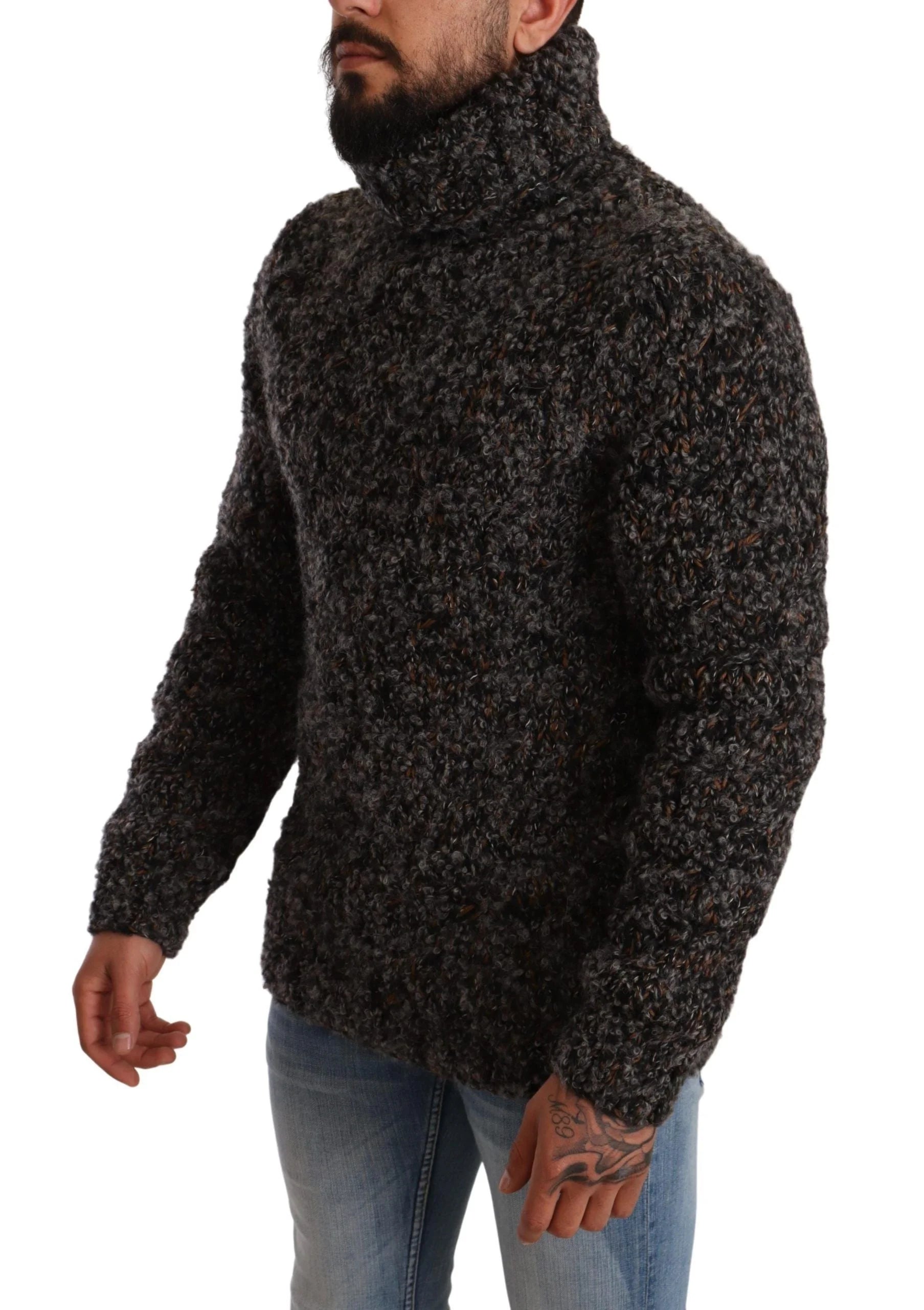 Dolce & Gabbana Gray Wool Blend Turtleneck Pullover Sweater - IT46 | S - Sweaters