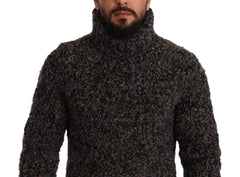 Dolce & Gabbana Gray Wool Blend Turtleneck Pullover Sweater - IT46 | S - Sweaters