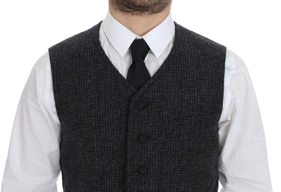 Dolce & Gabbana Gray Wool Blend Vest Gilet Weste - IT48 | M - Vests